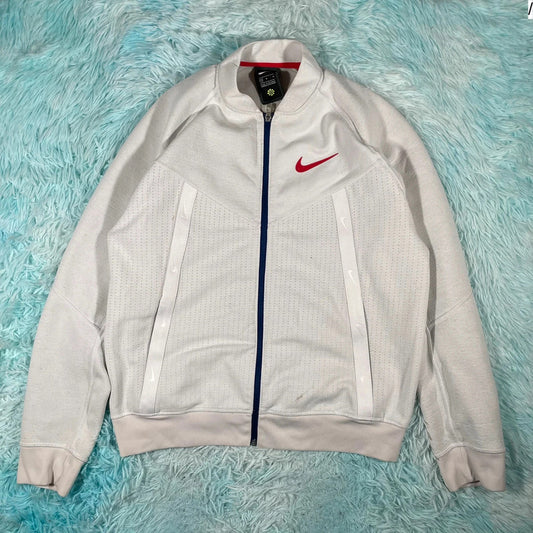 White Nike Full Zip Sweatshirt - Medium
