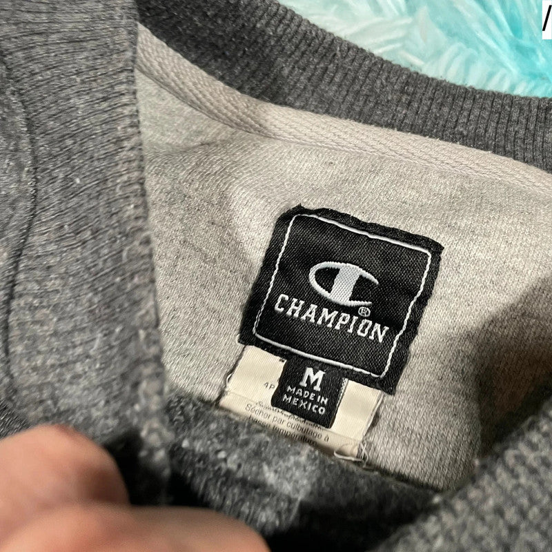 Vintage 00s Grey Champion Plain Sweatshirt - Medium