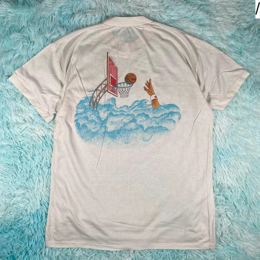 Vintage 80s Adidas Basketball Graphic T Shirt - Medium