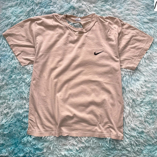 Vintage 90s Thrashed Beige Plain Nike T Shirt - XL