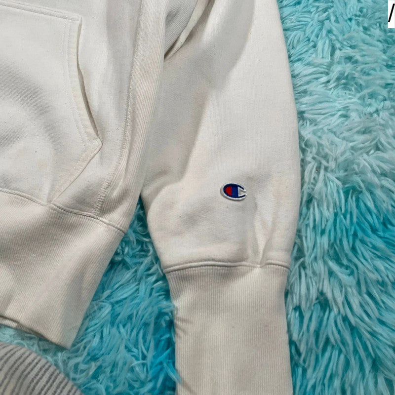 White Champion Reverse Weave Hoodie - Medium
