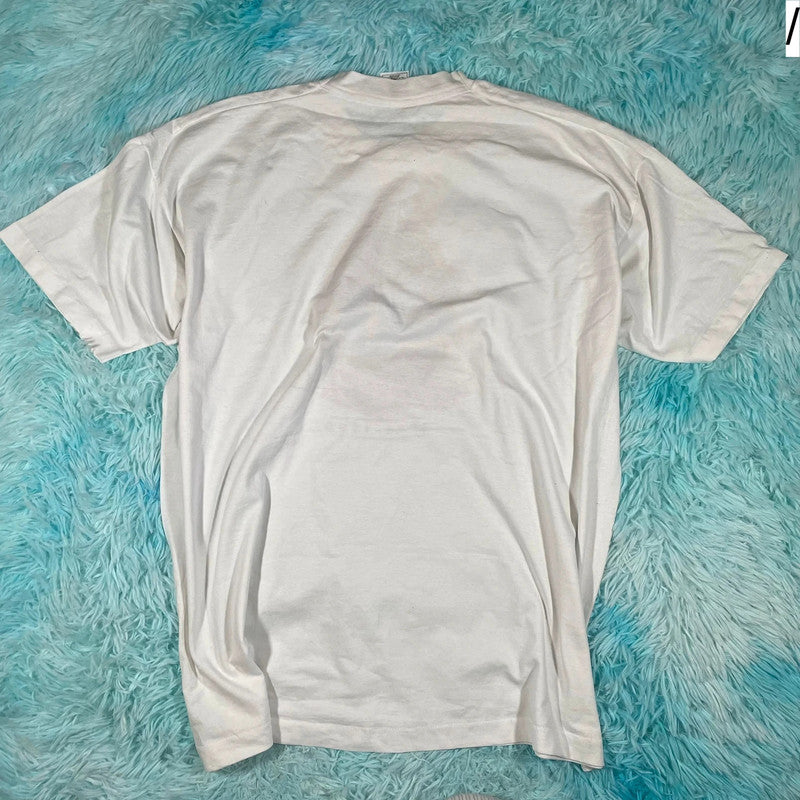 Vintage 90s White Graphic T Shirt - XXL