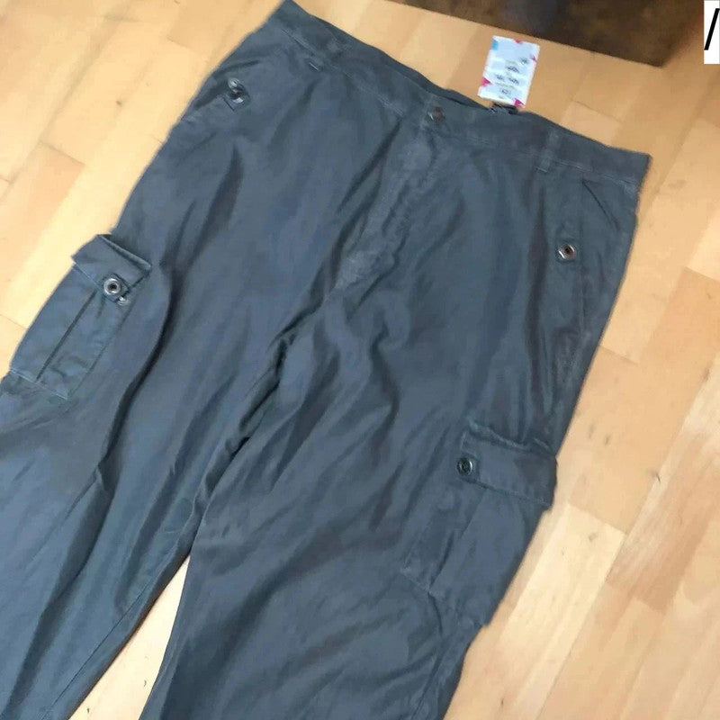 Vintage 00s Grey Baggy Cargo Trousers No Boundaries - 40W 32L