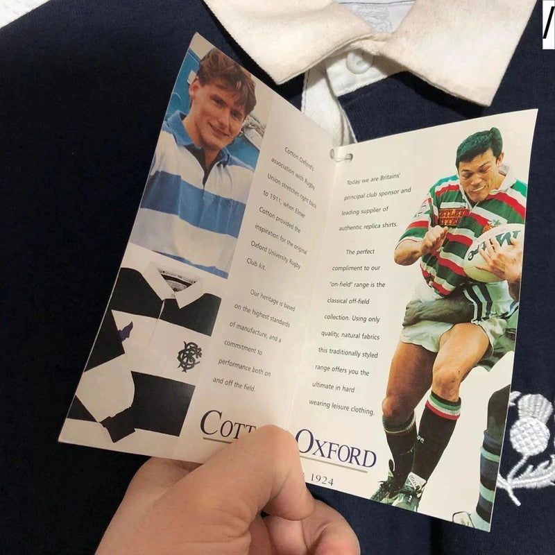 Deadstock Vintage 90s Scotland Rugby Shirt Cotton Oxford - Small