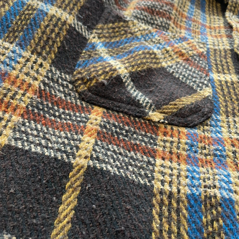Brown Chequered Curated Utility Flannel Shirt Shacket - Large