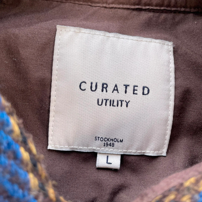 Brown Chequered Curated Utility Flannel Shirt Shacket - Large