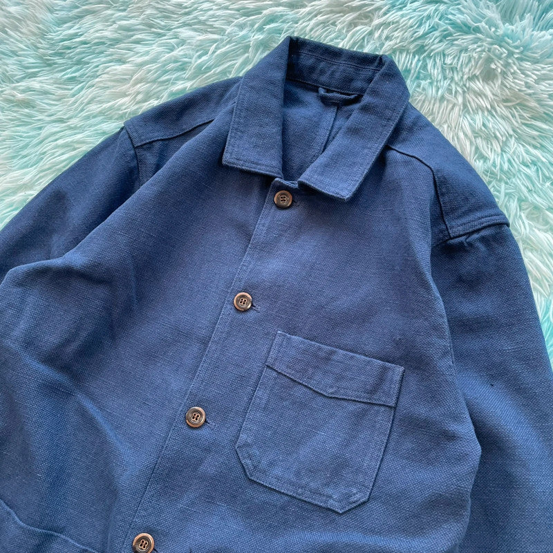 Navy Cordings Piccadilly London Chore Jacket Linen - XL