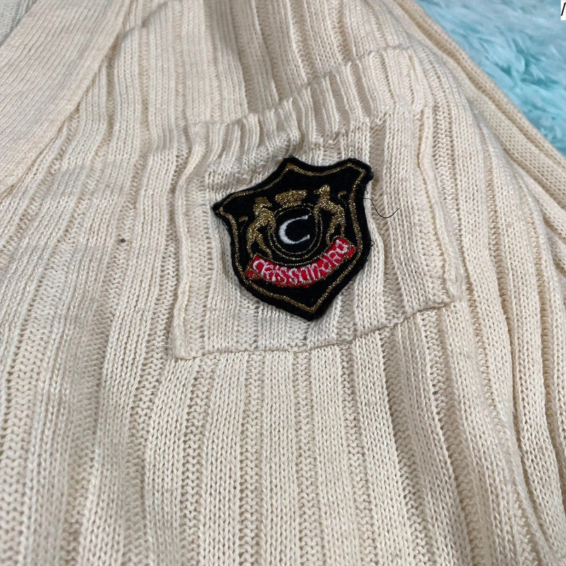 Vintage 90s Cream Crissandro Paris Cardigan - small