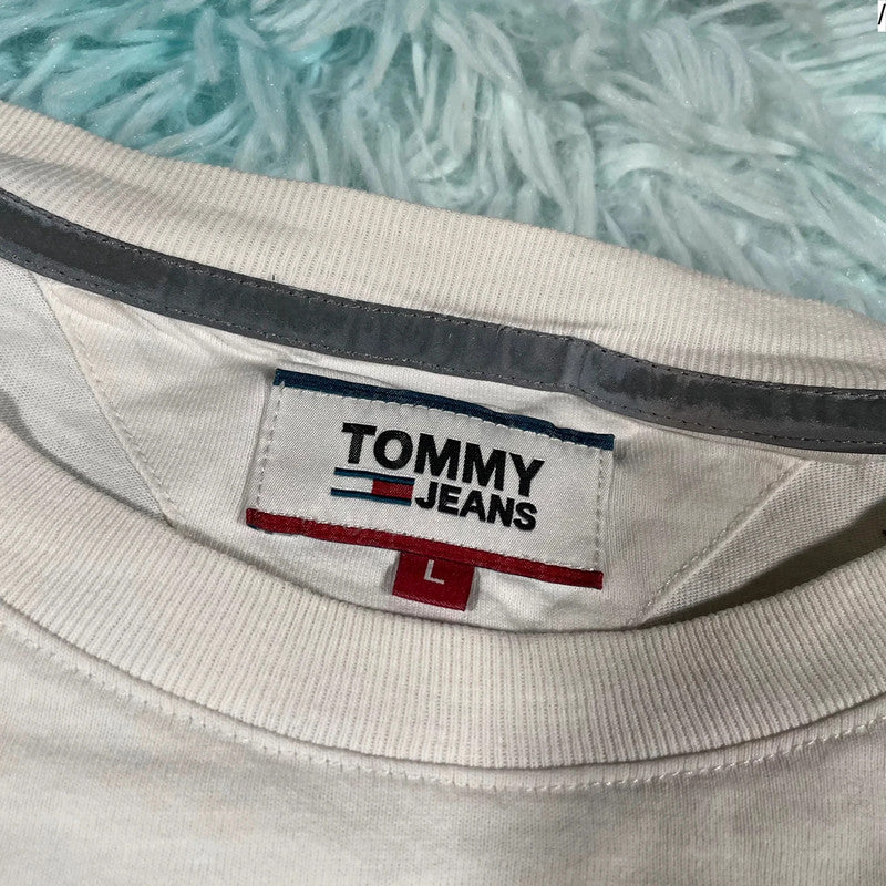 White Tommy Jeans Long Sleeve T Shirt - Large