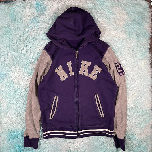 Vintage Purple & Grey Nike Hoodie - Medium