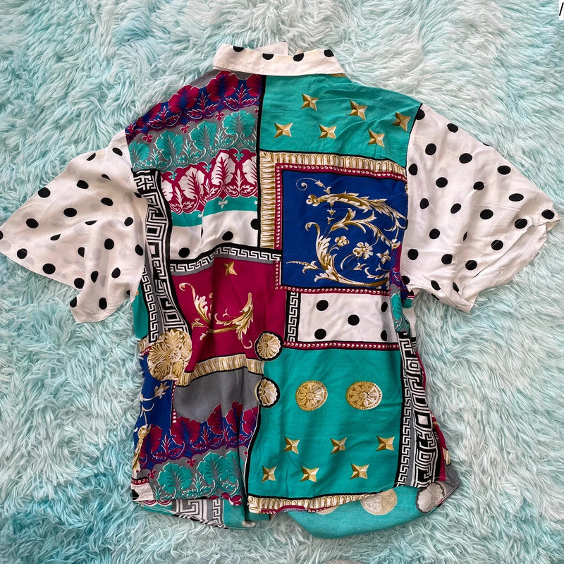 Vintage 80s Funky Print Shirt - XL