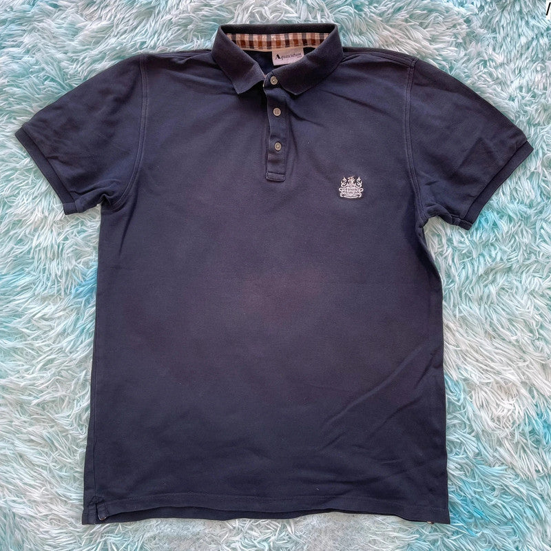 Navy Aquascutum Polo Shirt - Medium