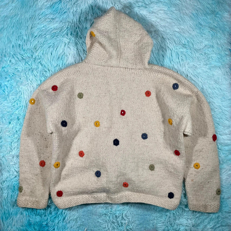 Cream Pachamama Knitted Cardigan Jumper - Large
