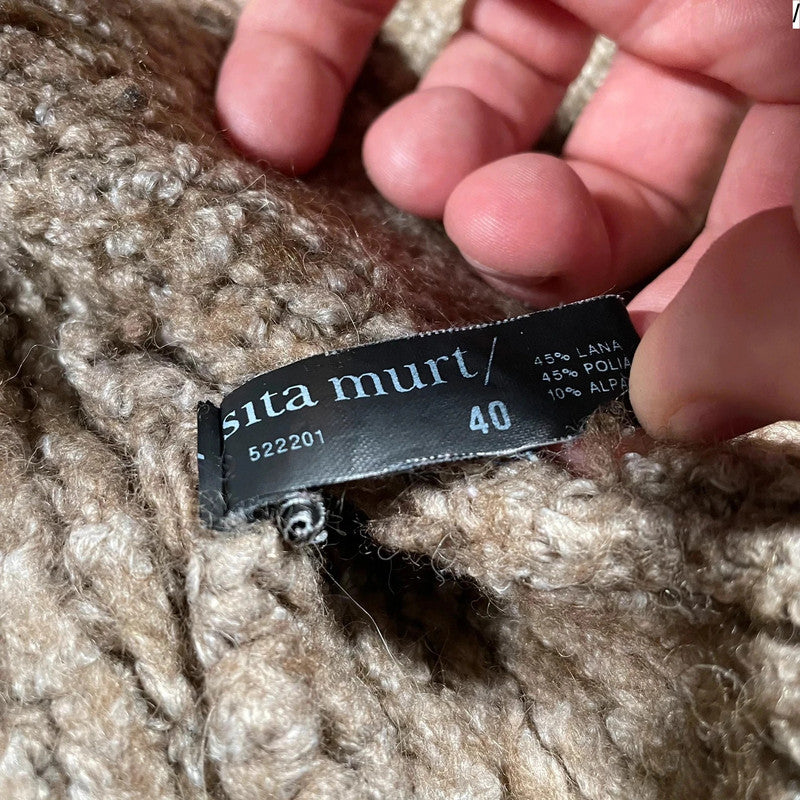 Brown Sita Murt Heavyweight Knitted Cardigan - Size 8