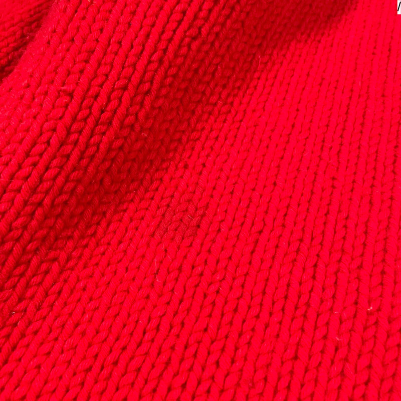 Red A.P.C Wool Knitted Jumper Mock Neck - Small
