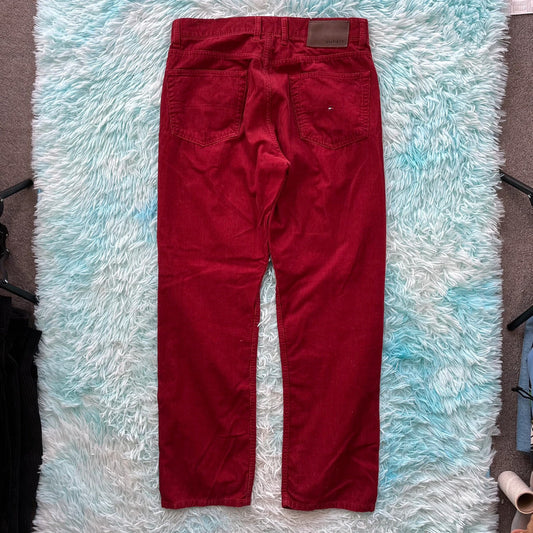 Vintage Red Tommy Hilfiger Corduroy Trousers - 33W 32L