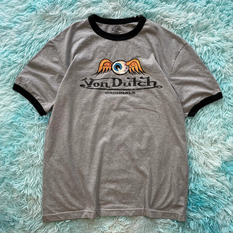 Vintage Grey Von Dutch T Shirt - XL