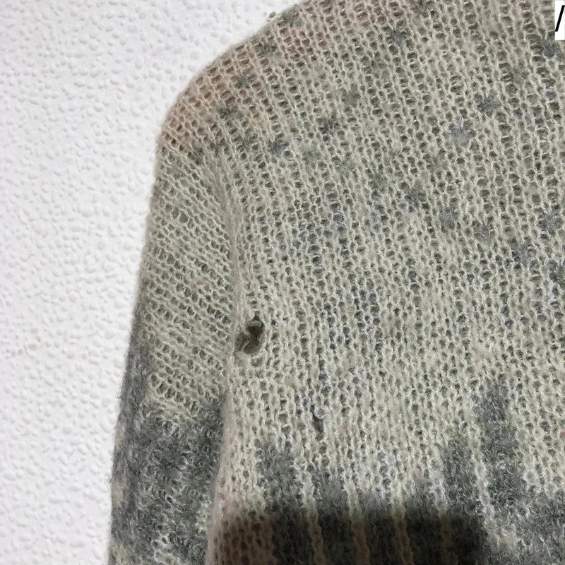 Vintage 90s Grey Knitted Jumper Winter Patterned - large