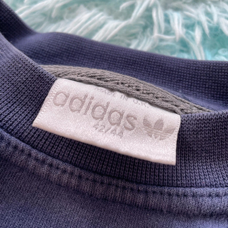 Vintage 90s Navy Adidas Sweatshirt Plain- Large