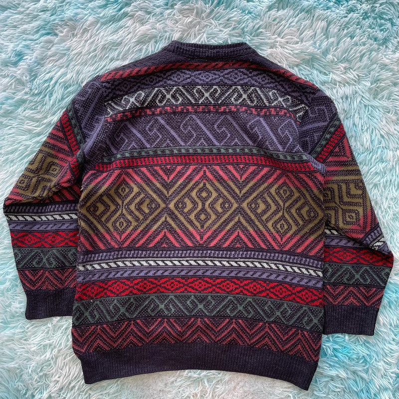 Vintage 90s Funky St Michael Knitted Jumper - Large