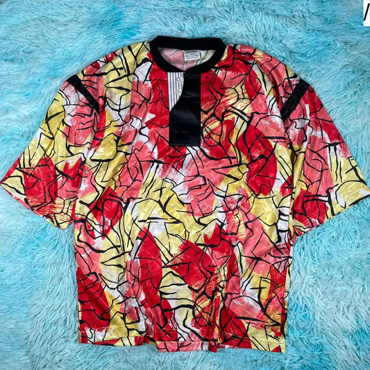 Deadstock Vintage 90s Funky Patterned Football Shirt - XL