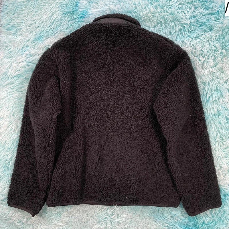 Black Uniqlo Sherpa Fleece Jumper - Medium