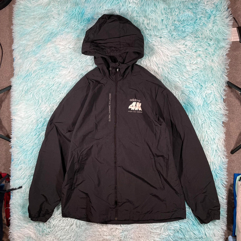 Black Adidas Windbreaker 4K High Tec Jacket - Large