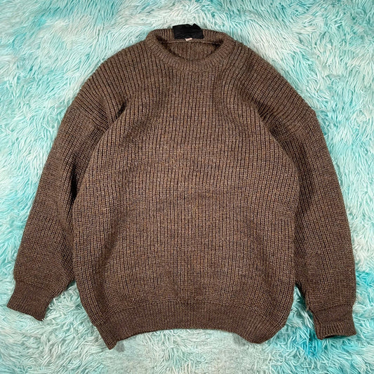 Vintage 90s Brown Barbour Chunky Knitted Jumper - Large