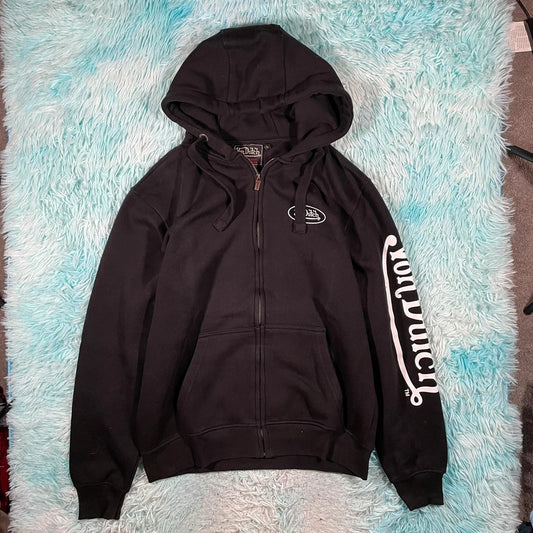 Black Von Dutch Full Zip Hoodie - Large