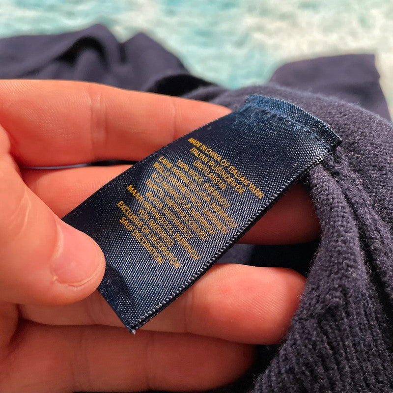 Navy Polo Ralph Lauren Wool Jumper - Large