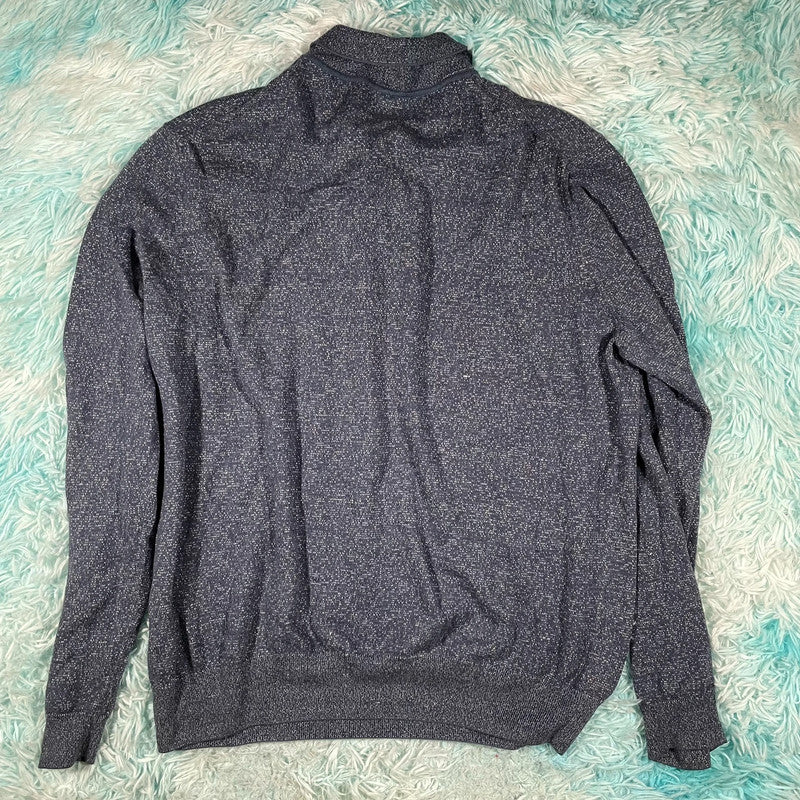 Blue Hugo Boss Cotton Linen Jumper - Large