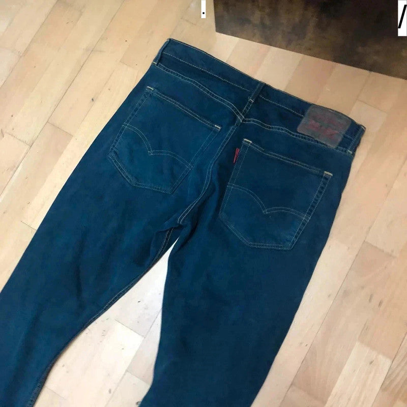 Vintage Dark Navy Levi’s Jeans Slim Fit Skinny Distressed - 36W
