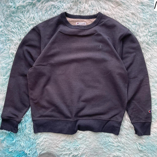 Vintage Navy Champion Plain Sweatshirt - Large