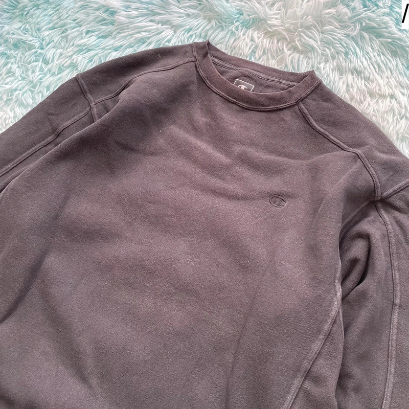Vintage 90s Black Champion Plain Sweatshirt - Large