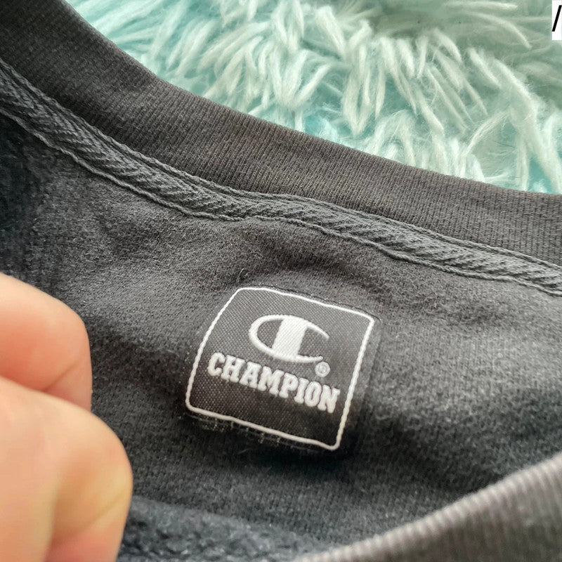Vintage 90s Black Champion Plain Sweatshirt - Large