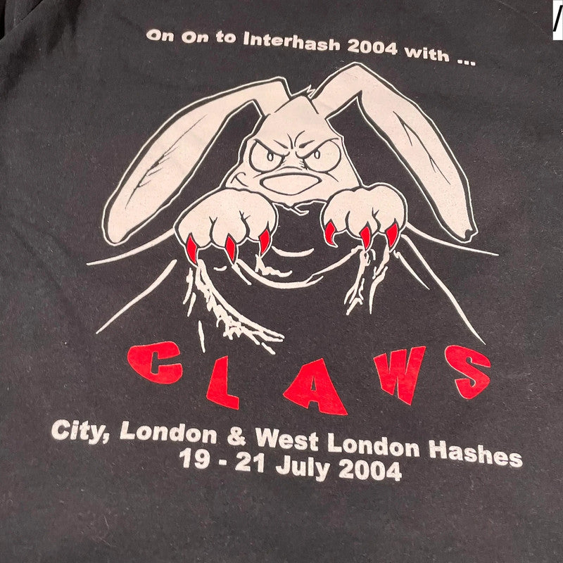Vintage 2004 Black Interhash Graphic T Shirt - Large