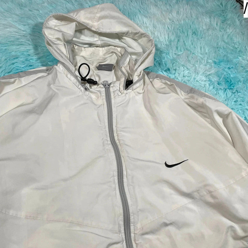 Vintage 00s Y2K White Nike Track Jacket - XL