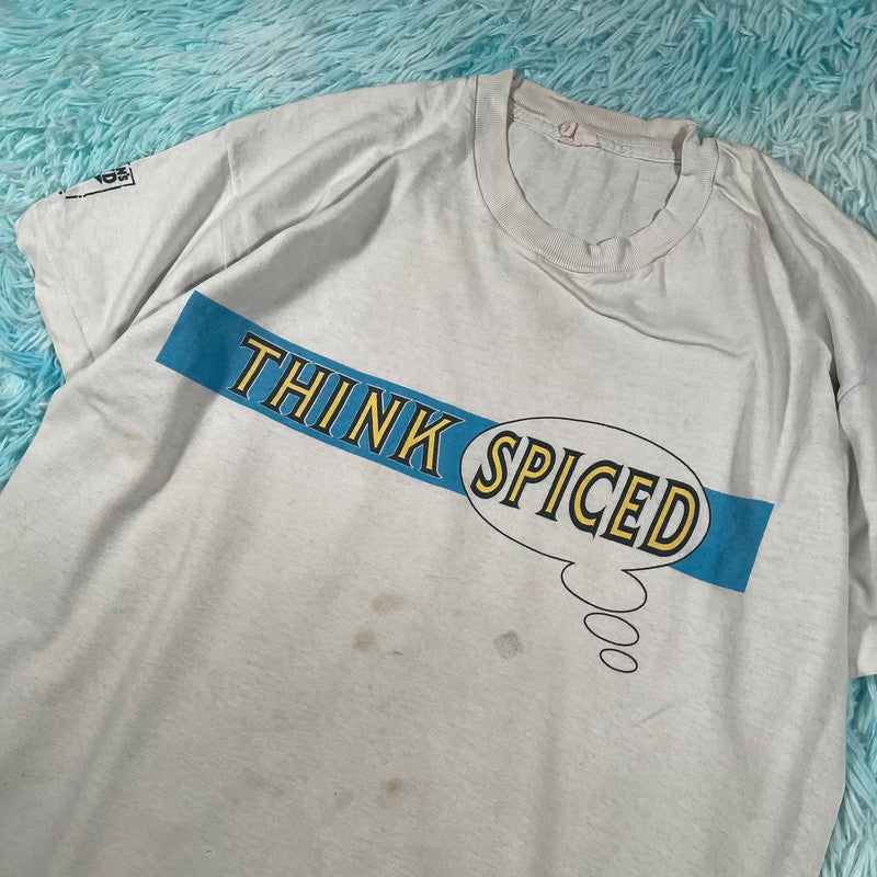 Vintage 80s White Morgans Rum Spiced Promo Graphic T Shirt - Large