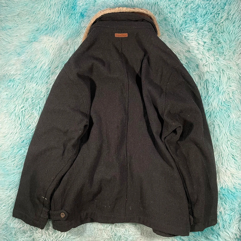 Vintage Black Marlboro Classic Wool Coat - XL