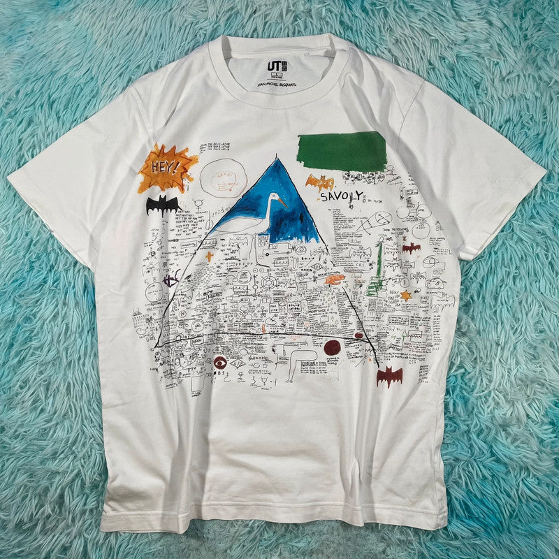 White Jean-Michel Basquiet Uniqlo Graphic T Shirt - Large