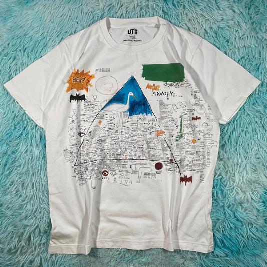 White Jean-Michel Basquiet Uniqlo Graphic T Shirt - Large