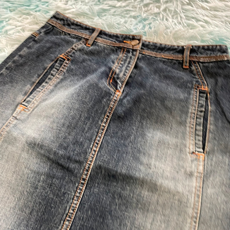 Vintage Y2K Denim Skirt Bay Midi - Size 10