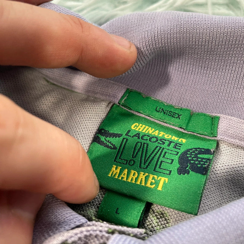 Lilac Purple Lacoste Chinatown Market Polo Shirt - Large