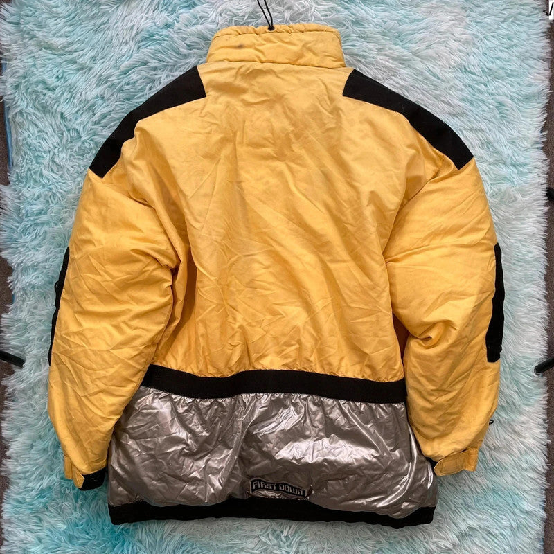 Vintage 90s Yellow First Down Puffer Jacket Ski - XXL
