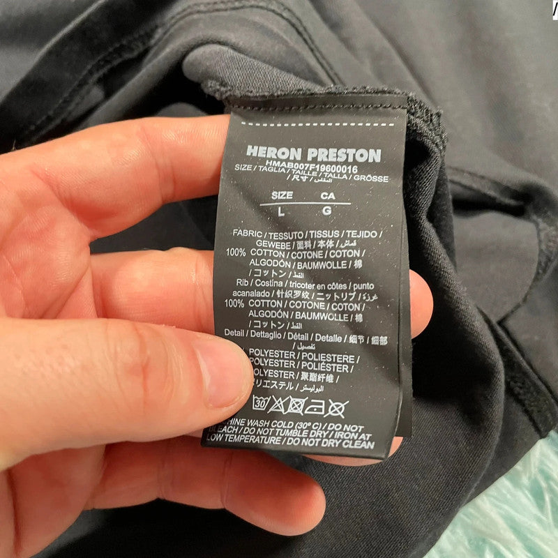 Black Heron Preston Mock Neck T Shirt Long Sleeve - Large