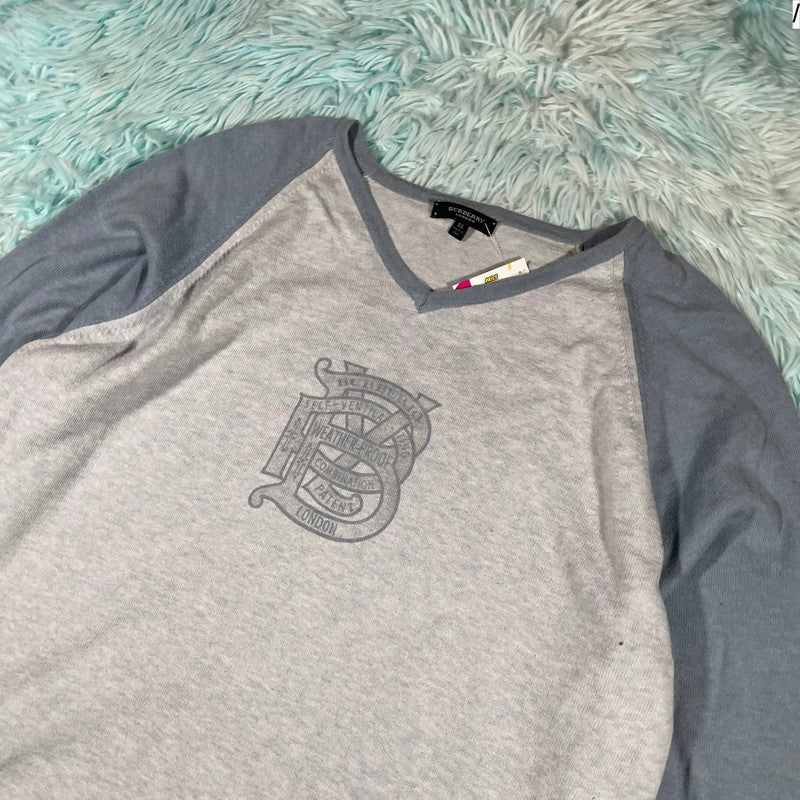 Light Blue Burberry Lightweight Jumper - XL