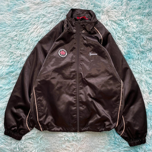 Black Supreme Satin Track Jacket - Medium