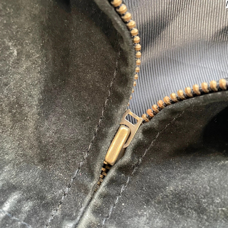 Vintage 90s Black Suede Leather Bomber Jacket - XXL