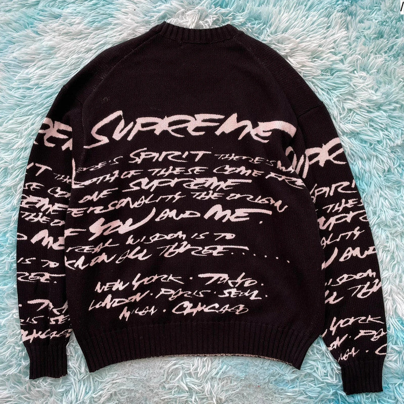 Black Supreme Futura Knitted Jumper - Small