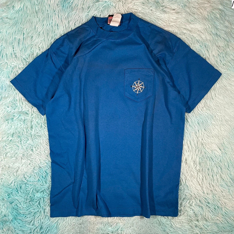 Vintage 90s Blue Ski Graphic T Shirt - XL